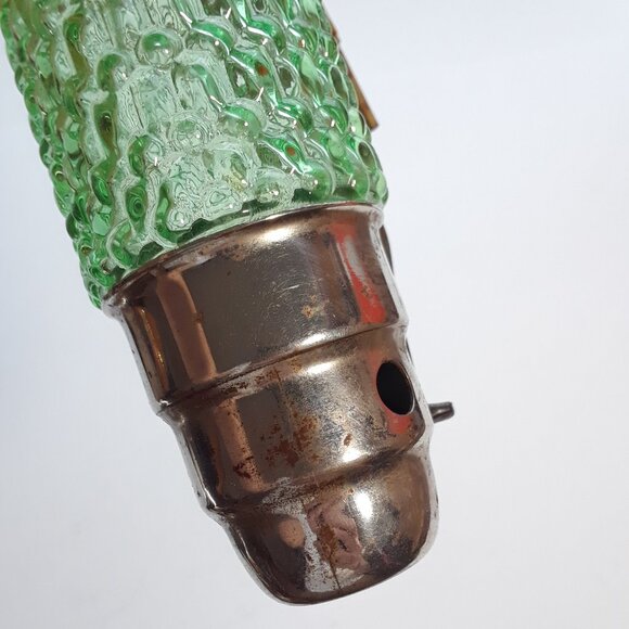 Vintage Art Deco Wall Lamp bullet torpedo glass shade sconce 1930's GREEN - RARE - Picture 13 of 15